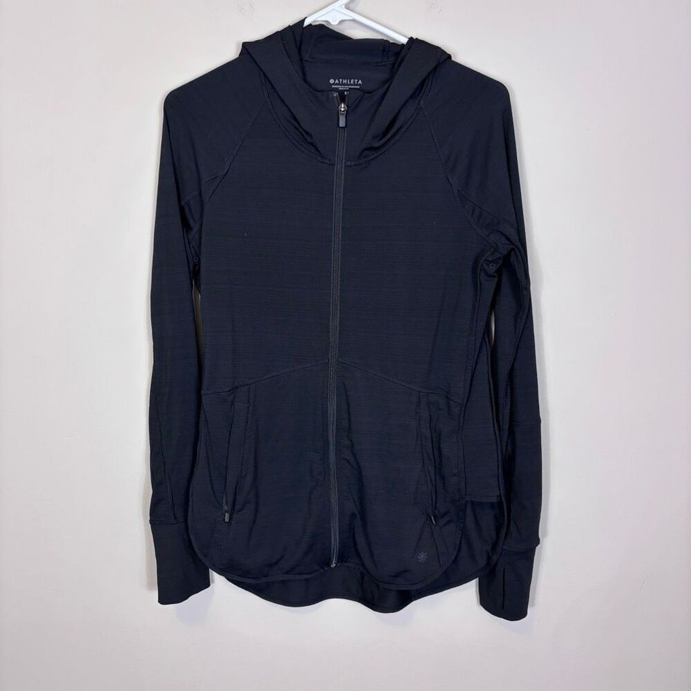 Athleta Black Athletic‎ Hooded Workout Jacket Small
